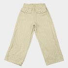Girls' Mint Green Wide Leg Textured Trousers, हल्का हरा, small