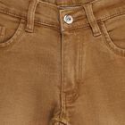 Boys' Warm Caramel Brown Slim Fit Jeans, गहरा पीला, small image number null