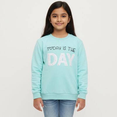 Girls AQA Crew Neck Casual Sweatshirt