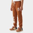 Boys Rust Jogger Graphic Printed Winter Pyjama, रस्ट, small