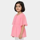 Girls' Light Pink Round Neck Casual T-Shirt, Light Pink, small image number null