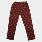 Girls' Wine Straight Fit Geometric Printed Pyjama, वाइन, small