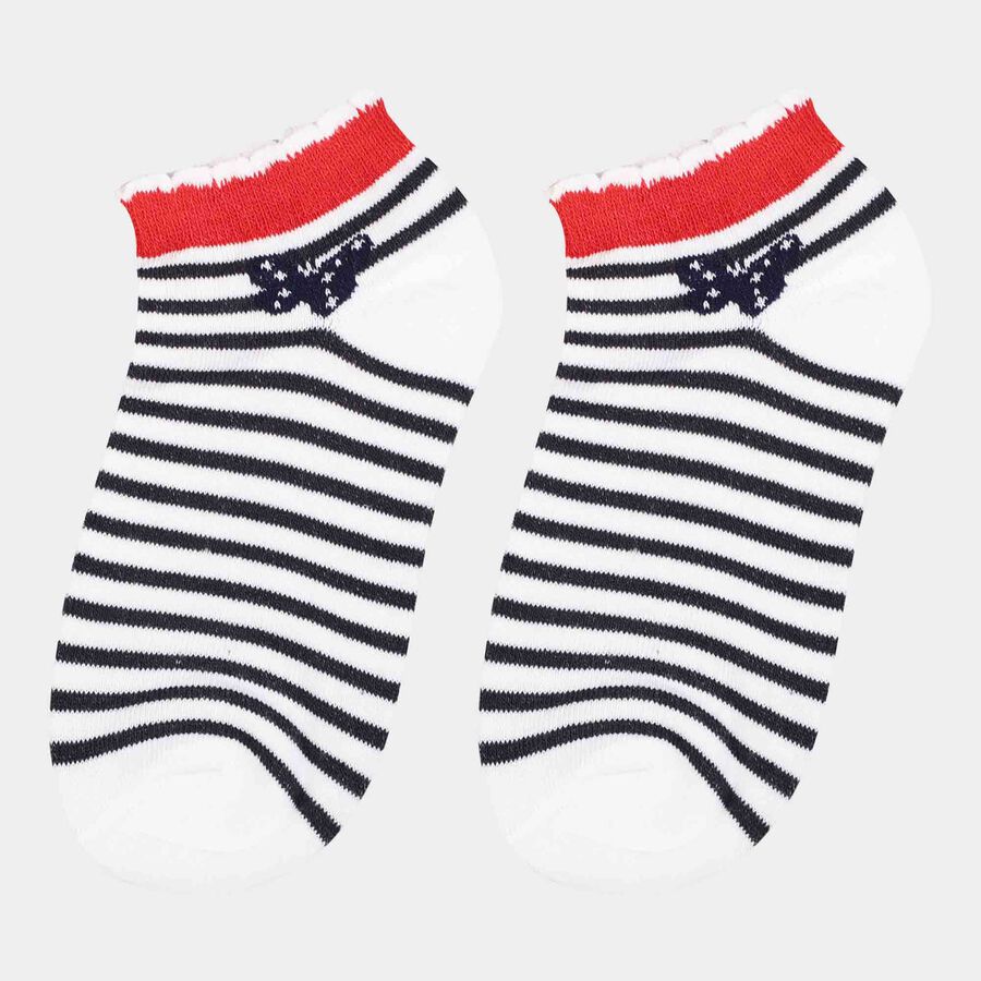 Girls Jacquard Socks, White, large image number null