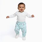 Infants Light Aqua Blue Floral Printed Cotton Pyjama, Light Green, small
