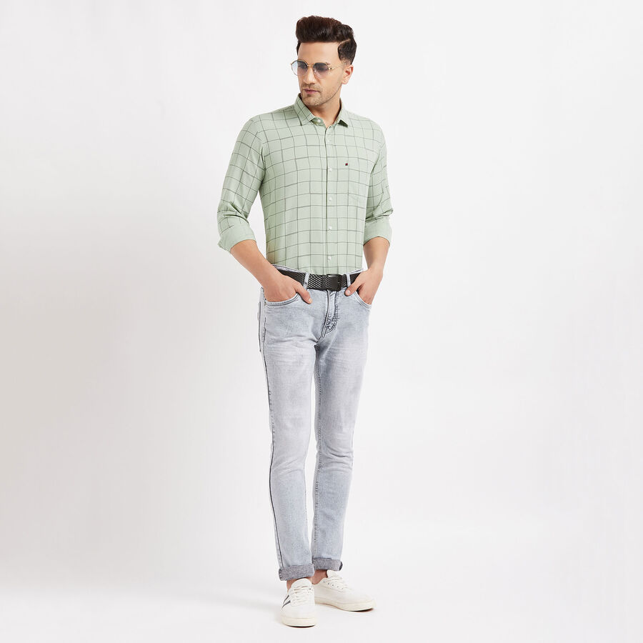 Checks Casual Shirt, Light Green, large image number null