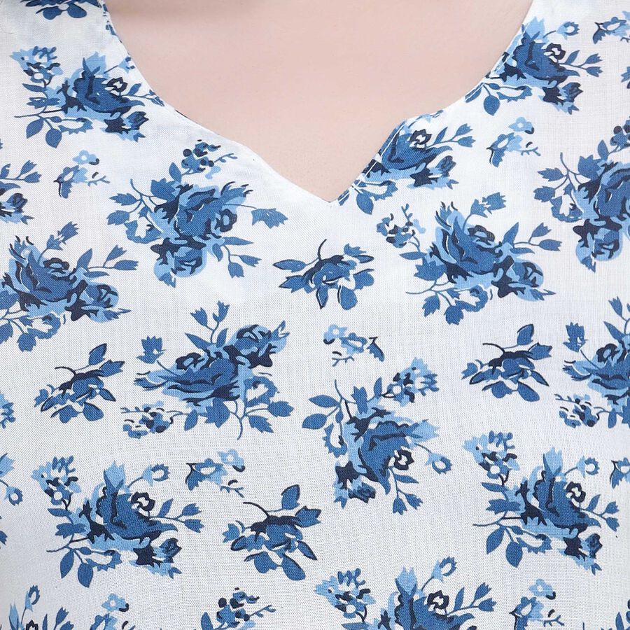 All Over Print Kurti, Mid Blue, large image number null