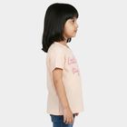 Girls Light Pink Round Neck Regular T-Shirt, Light Pink, small