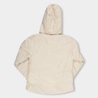 Girls' Soft Beige Hooded Casual Jacket, Beige, small image number null