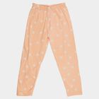 Girls Pink Regular Fit Star Printed Pyjama, Pink, small
