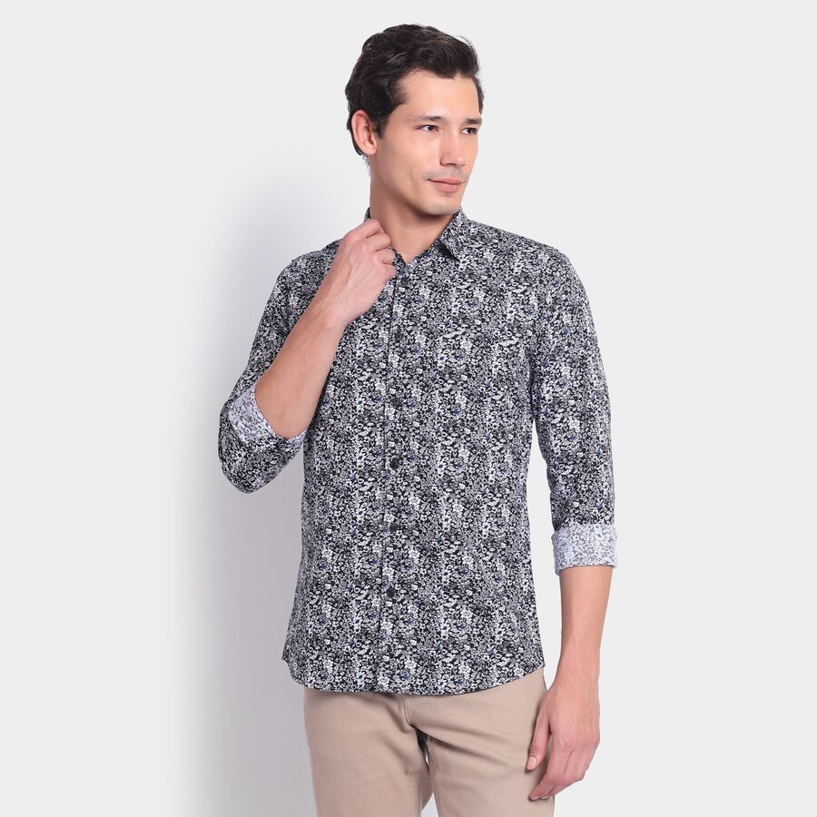 Men's 100% Cotton Casual Shirt, काला, large image number null