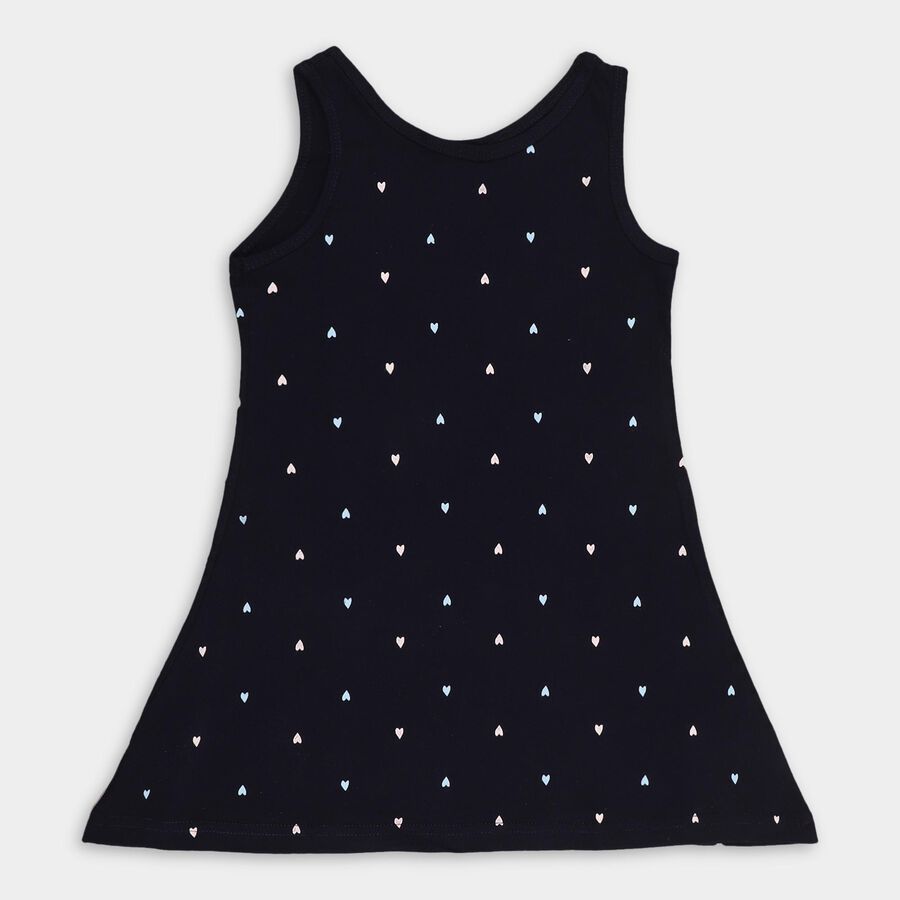 Girls' 100% Cotton Frock, नेवी ब्लू, large image number null