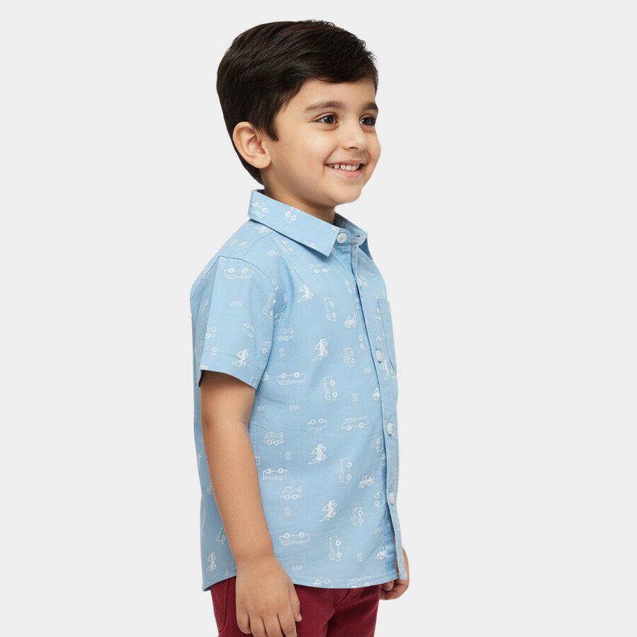 Boys' Casual Shirt, मध्यम नीला, large