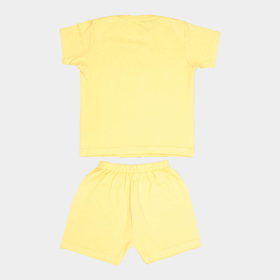 Infants Cotton Round Neck Baba Suit, Yellow, large image number null