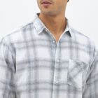 Men's White Cotton Spread Collar Casual Shirt, Off White, small image number null