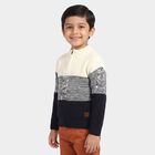 Boys' Navy Blue Zip Neck Half Zip Pullover, नेवी ब्लू, small