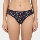Women's Navy Blue Bikini Fit Floral Print Panty, नेवी ब्लू, small