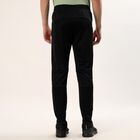 Men's Black Slim Fit Side Zip Pocket Paneled Track Pants, काला, small