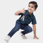 Boys' Blue Casual Shirt, Light Blue, small