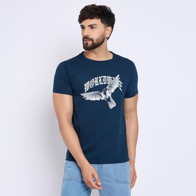 Men's Round Neck Half Sleeves T-Shirt 
