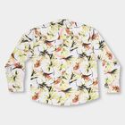 Boys Bright Tropical White Button Down Casual Shirt, Yellow, small image number null