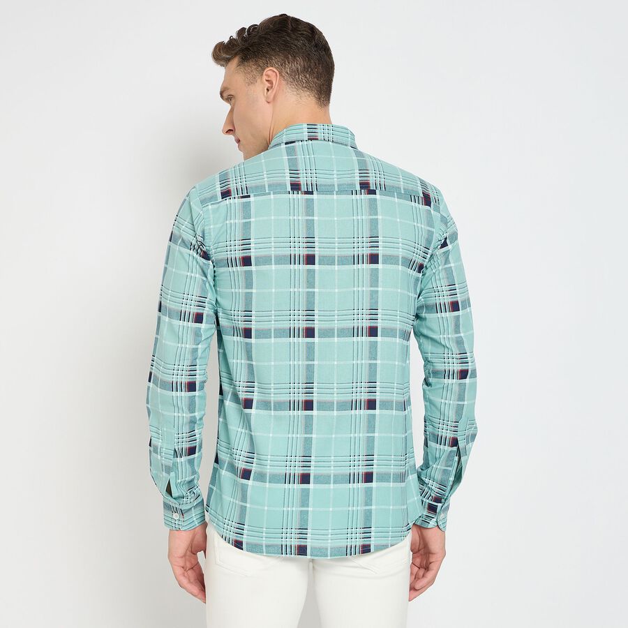 Men's 100% Cotton Casual Shirt, एक्वा, large image number null