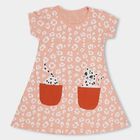 Girls' 100% Cotton Frock , हल्का गुलाबी, small image number null