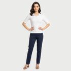 Women's White Polo Neck Polo T-Shirt, सफ़ेद, small