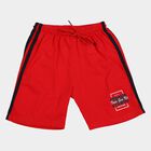 Boys Red Regular Fit Athletic Bermuda Shorts, Red, small