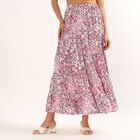 Women's Pink Regular-Fit Pleated Maxi Skirt, गुलाबी, small