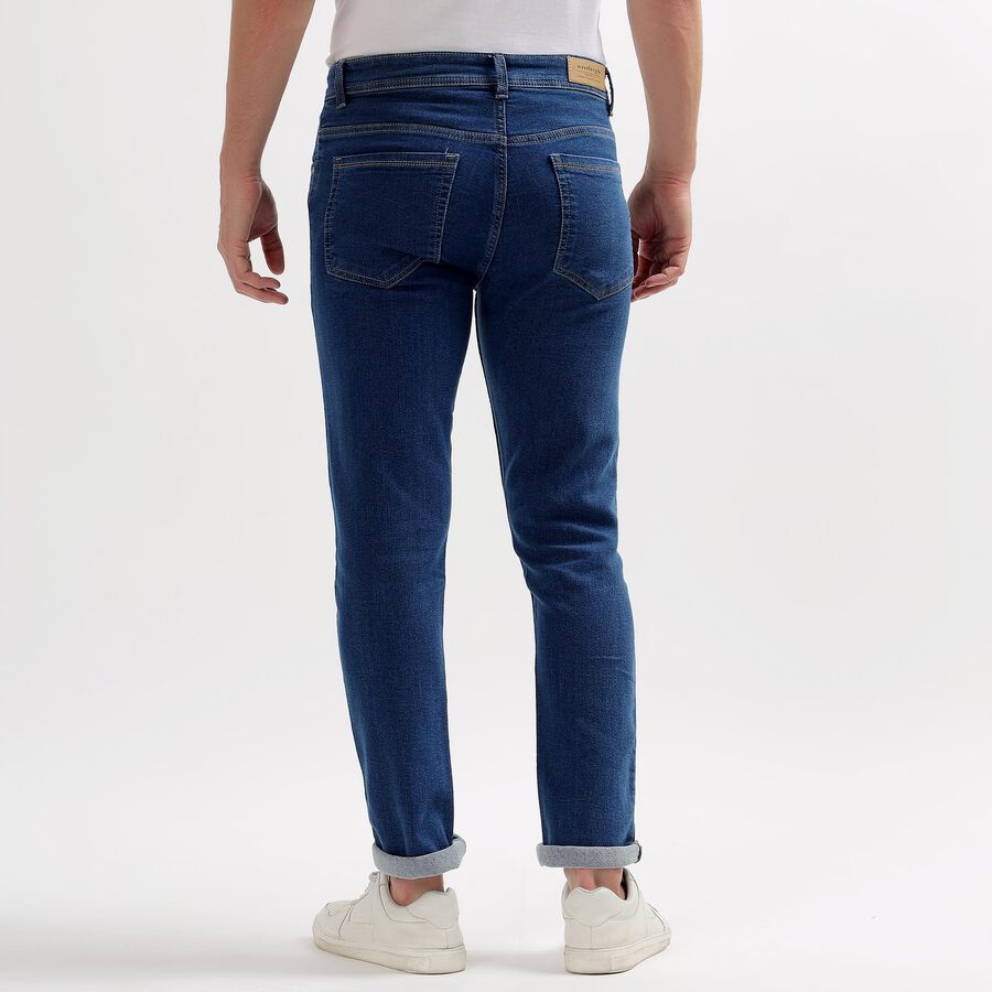 Men's Slim Fit Jeans, मध्यम नीला, large image number null