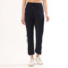Women's Cotton Blend Relaxed Fit Track Pants, नेवी ब्लू, small