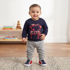 Infants' Navy Blue Crew Neck Pullover Sweatshirt, Navy Blue, small