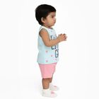 Infants' 100% Cotton Short Set, Aqua, small image number null