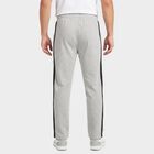 Men's Grey Regular Fit Side-Striped Track Pants, मिश्रित मध्यम ग्रे, small