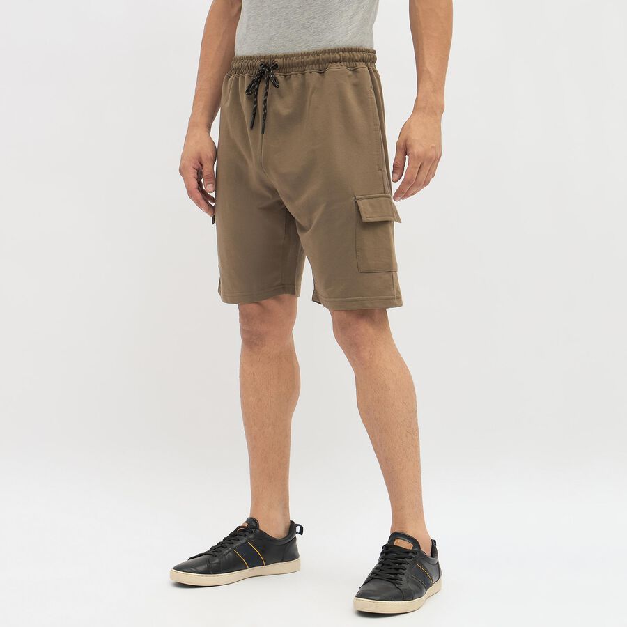 Men's Deep Olive Cargo Style Bermuda Shorts, Olive, large