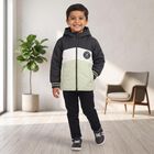 Boys' Navy Blue Hooded Puffer Jacket, नेवी ब्लू, small