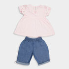Infants Solid Round Neck Capri Set, Light Pink, small image number null
