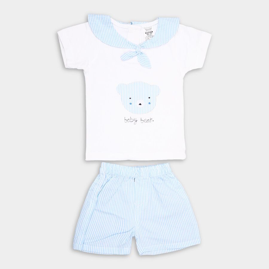 Infants' 100% Cotton Baba Suit , Mid Blue, large image number null