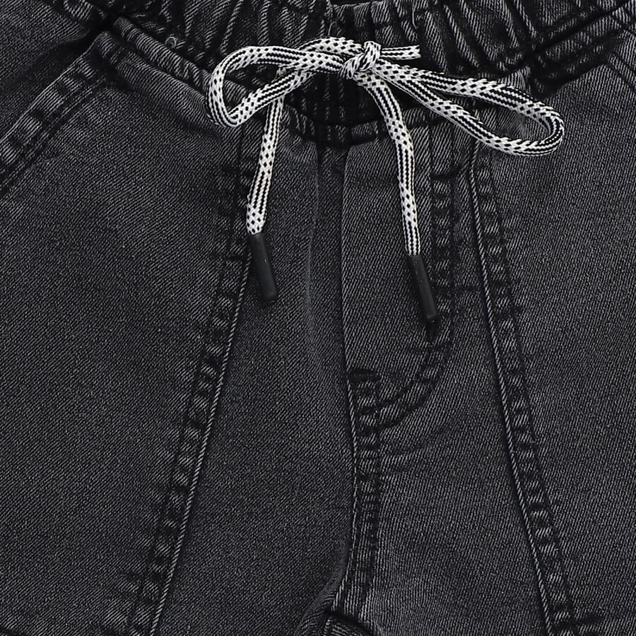 Boys' Dark Grey Regular Fit Stretchable Jeans, Dark Grey, large