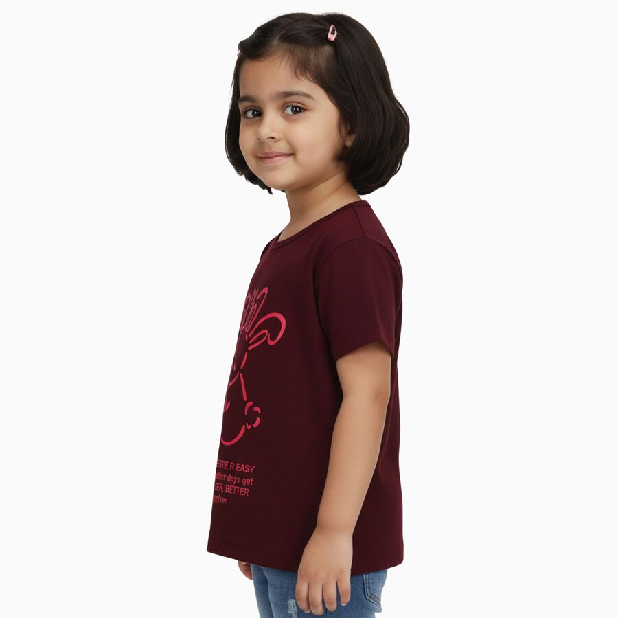 Girls' T-Shirt, Wine, large image number null