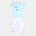 Girls Solid Night Suit, Aqua, small image number null