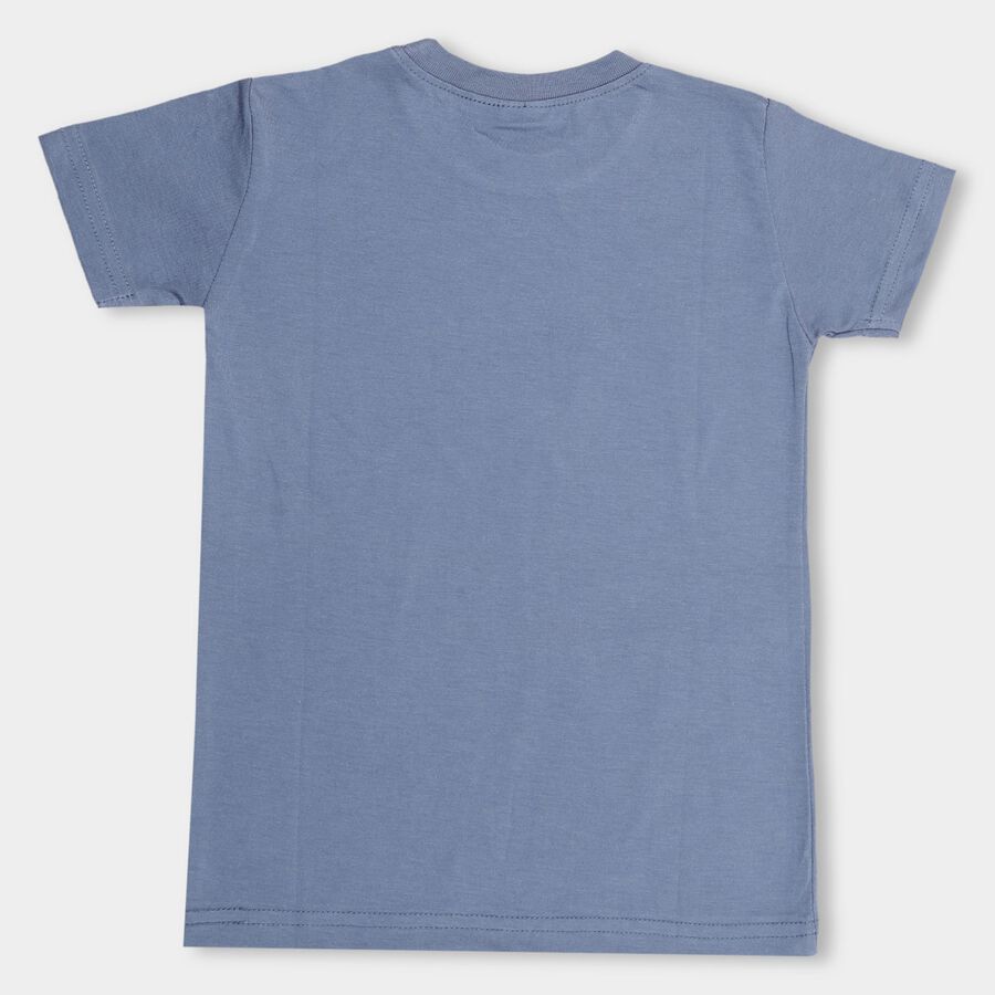 Boys' Half Sleeves T-Shirt, मध्यम नीला, large image number null