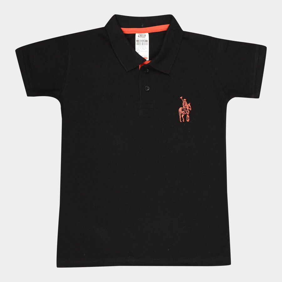 Boys Solid T-Shirt, Black, large image number null