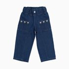Girls' Deep Indigo Wide-Leg Embroidered Jeans, Mid Blue, small image number null