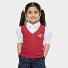 Girls' Pink V-Neck Preppy T-Shirt, Pink, small