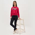 Women's Bright Red Crew Neck Casual Sweatshirt, Fuchsia, small image number null