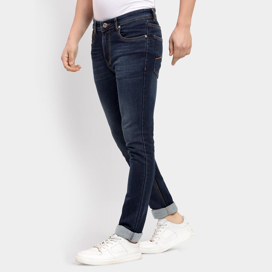 Men's Skinny Jeans , गहरा नीला, large