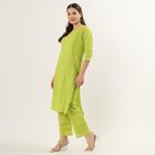 Women's Light Green Cotton Embroidered Ethnic Set, हल्का हरा, small