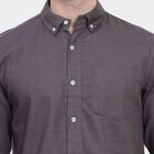 Men's 100% Cotton Casual Shirt, गहरा ग्रे, small image number null