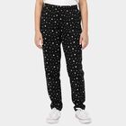 Girls Black Regular Fit Solid Pyjama, काला, small